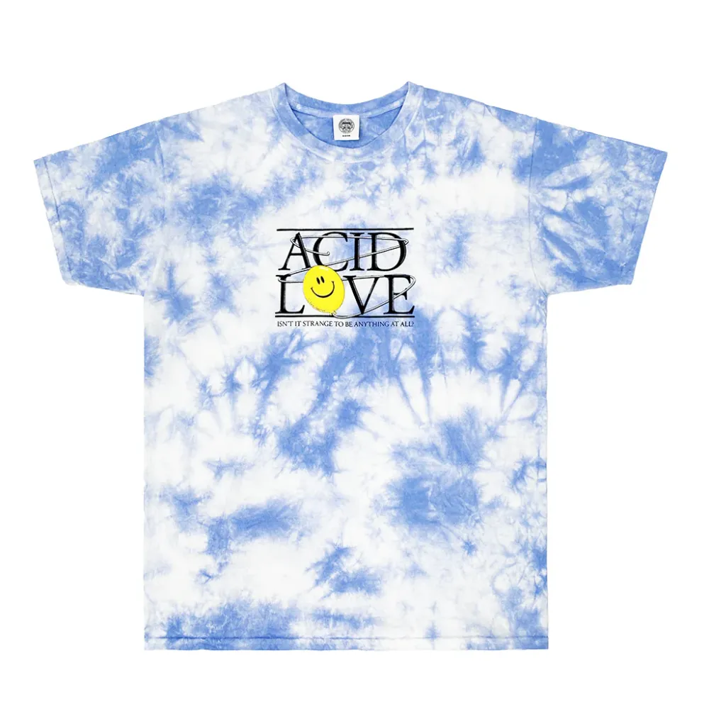 ACID LOVE 0.06 'Floating Points' Tee - Tie Dye Sky Blue