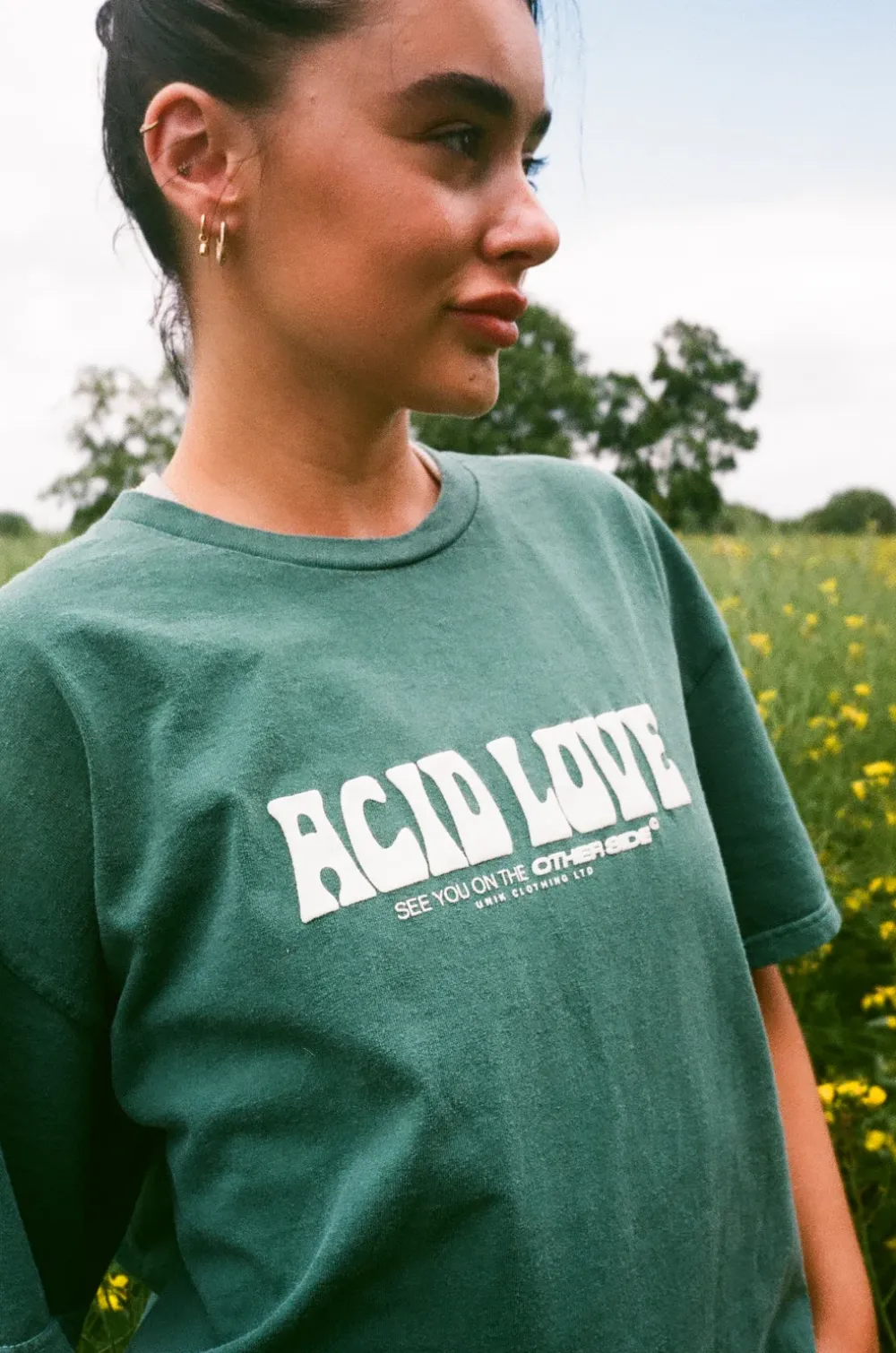 ACID LOVE 0.06 'Other Side' Tee - Vintage Washed Teal