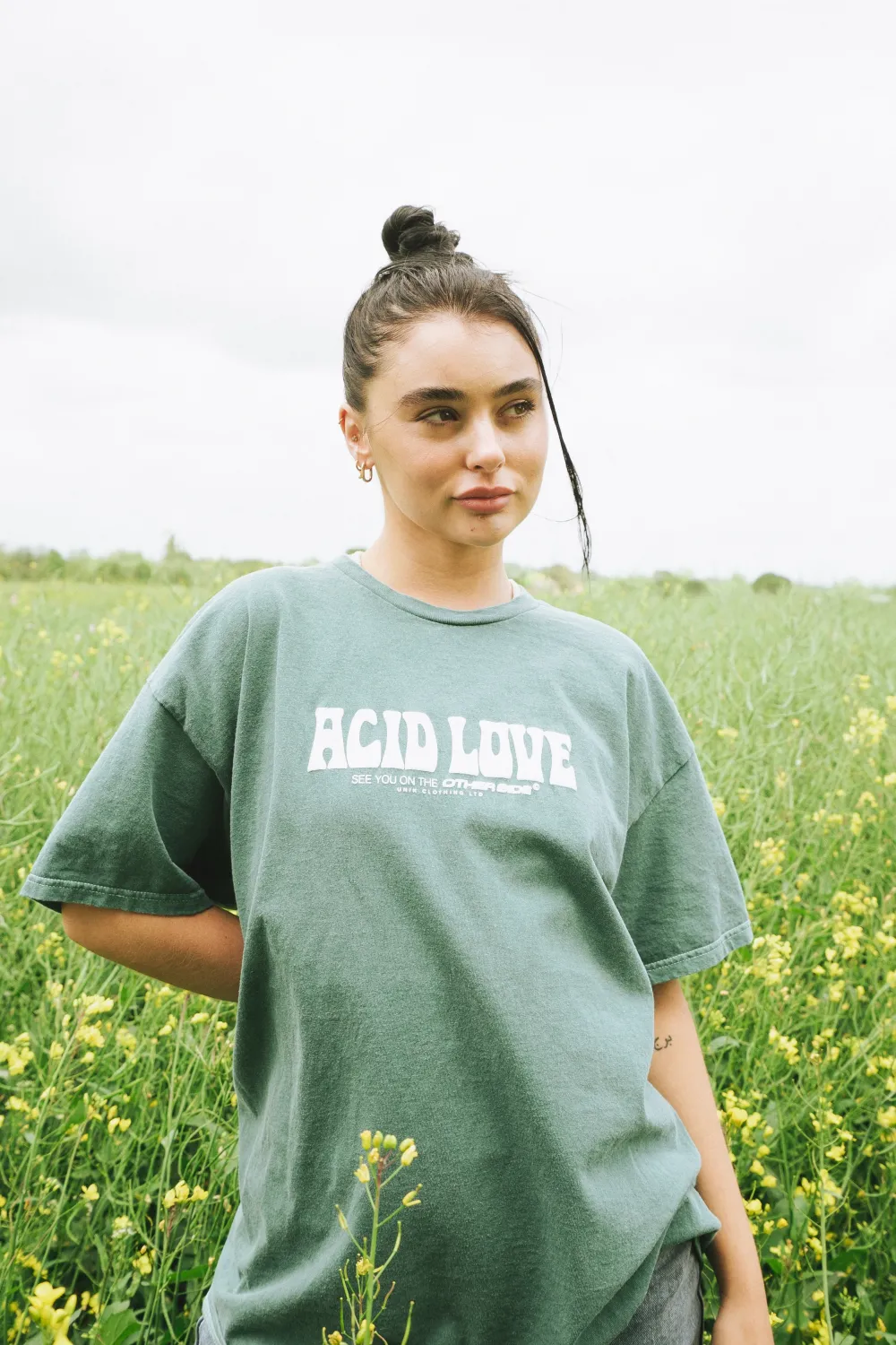ACID LOVE 0.06 'Other Side' Tee - Vintage Washed Teal