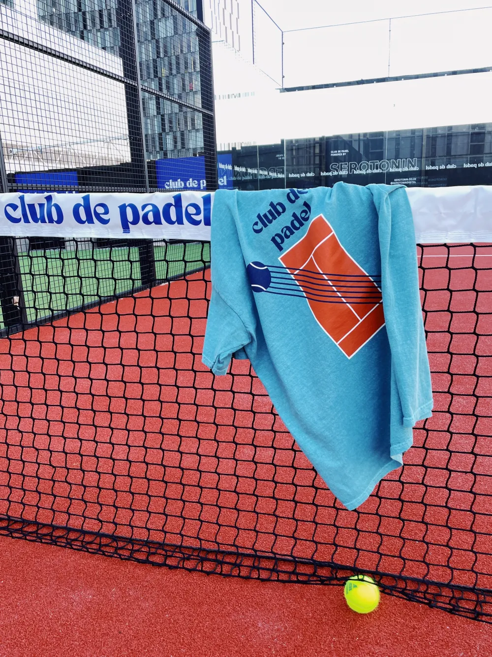 Club De Padel 'Court' Vintage Washed Tee - Sage Green