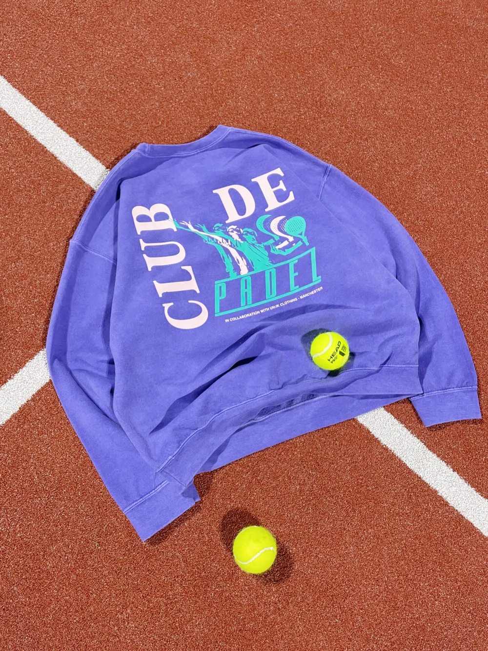 Club De Padel 'Retro' Vintage Washed Sweater - Lilac