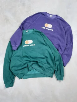 Club De Padel 'Vibora' Vintage Washed Sweater - Forest