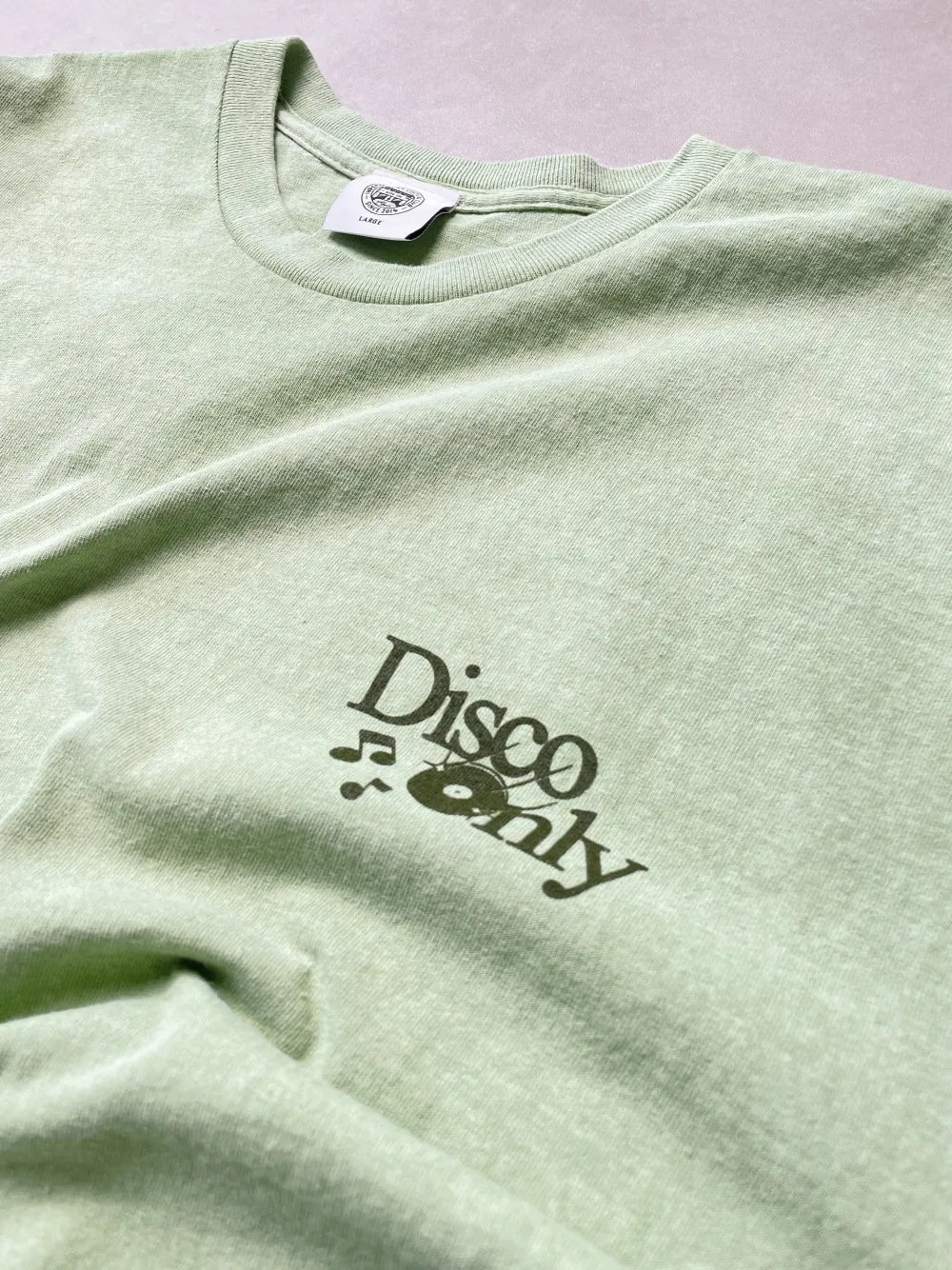 DISCO ONLY 'Business As Usual' Vintage Washed Tee - Pistachio