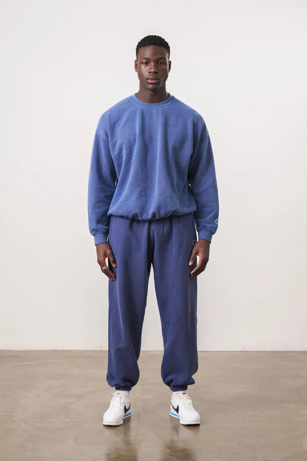 UN:IK Essentials Essentials Vintage Washed Sweater & Jogger Set - Navy