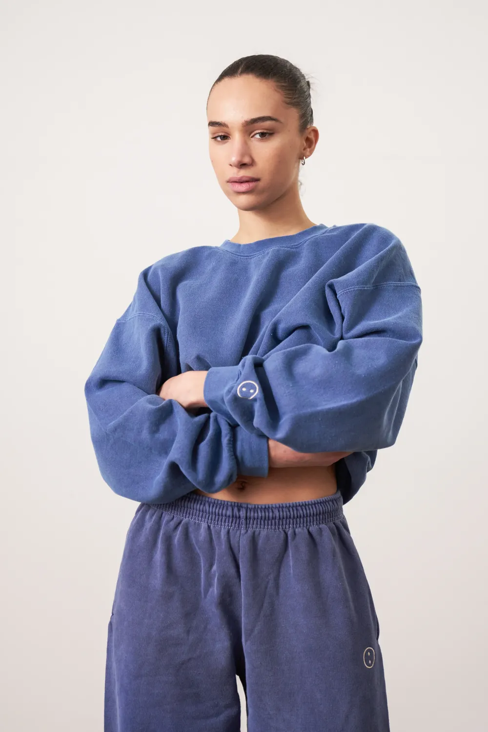 UN:IK Essentials Essentials Vintage Washed Sweater & Jogger Set - Navy
