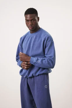 UN:IK Essentials Essentials Vintage Washed Sweater & Jogger Set - Navy