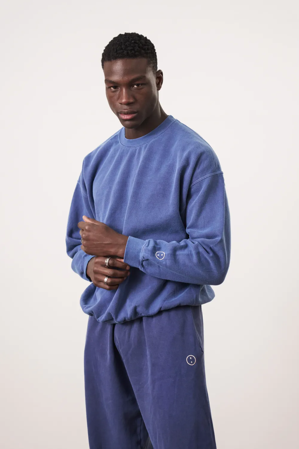 UN:IK Essentials Essentials Vintage Washed Sweater & Jogger Set - Navy