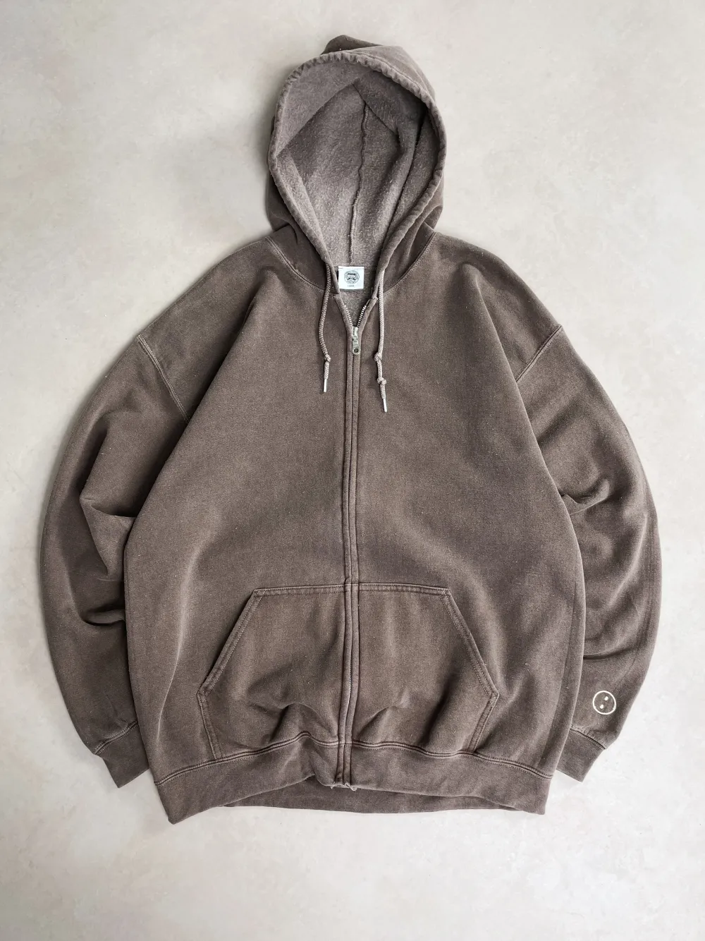 UN:IK Essentials Essentials Vintage Washed Zip Up Hoodie - Cocoa