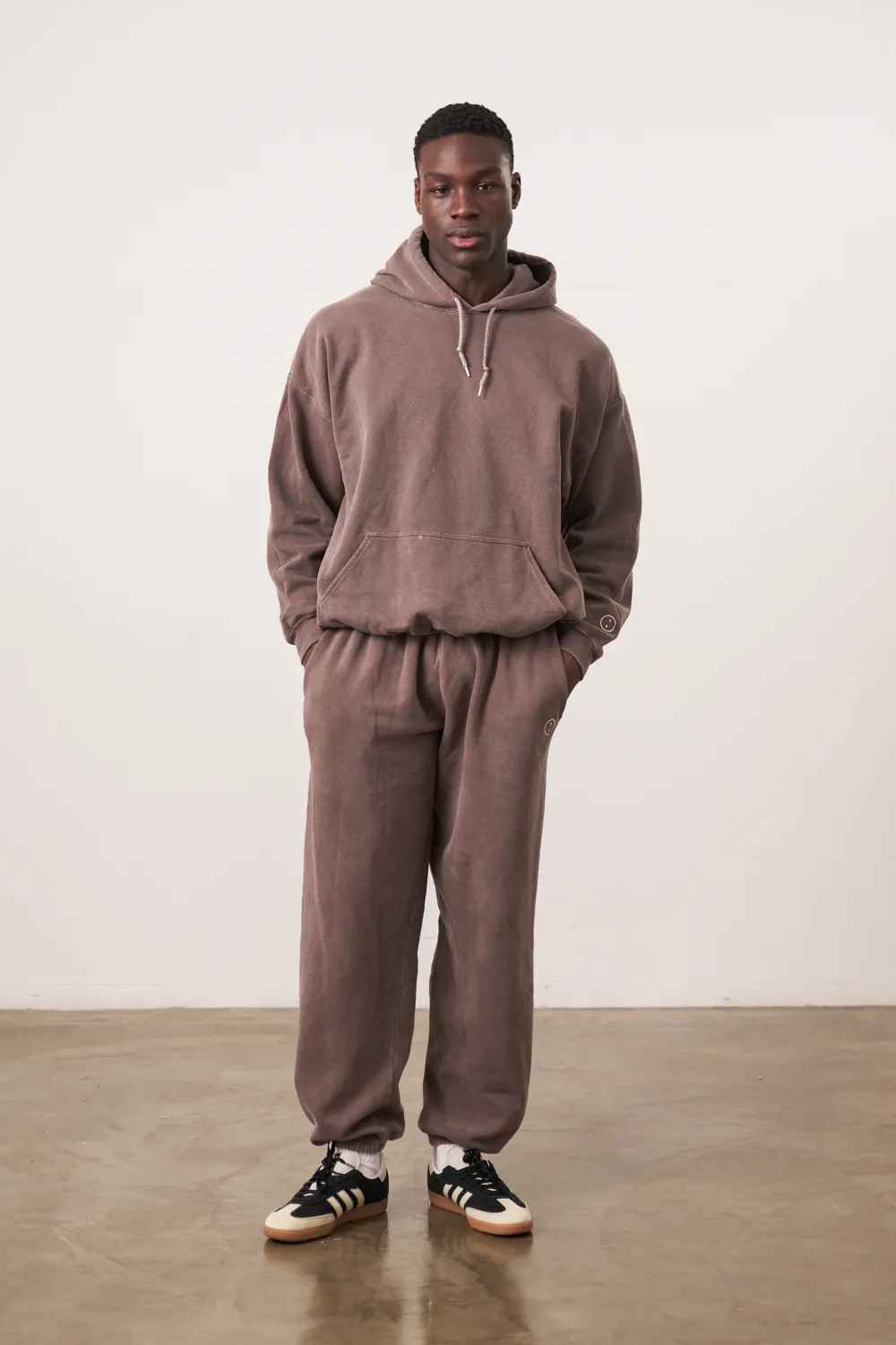 UN:IK Essentials Essentials Vintage Washed Hoodie & Jogger Set - Cocoa