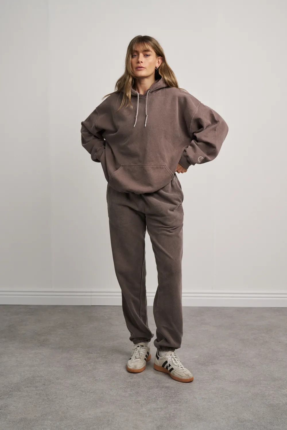 UN:IK Essentials Essentials Vintage Washed Hoodie & Jogger Set - Cocoa