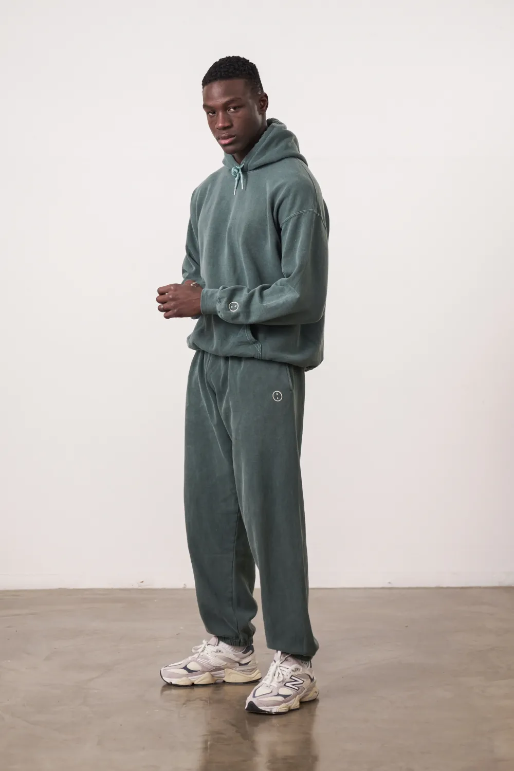 UN:IK Essentials Essentials Vintage Washed Hoodie & Jogger Set - Forest