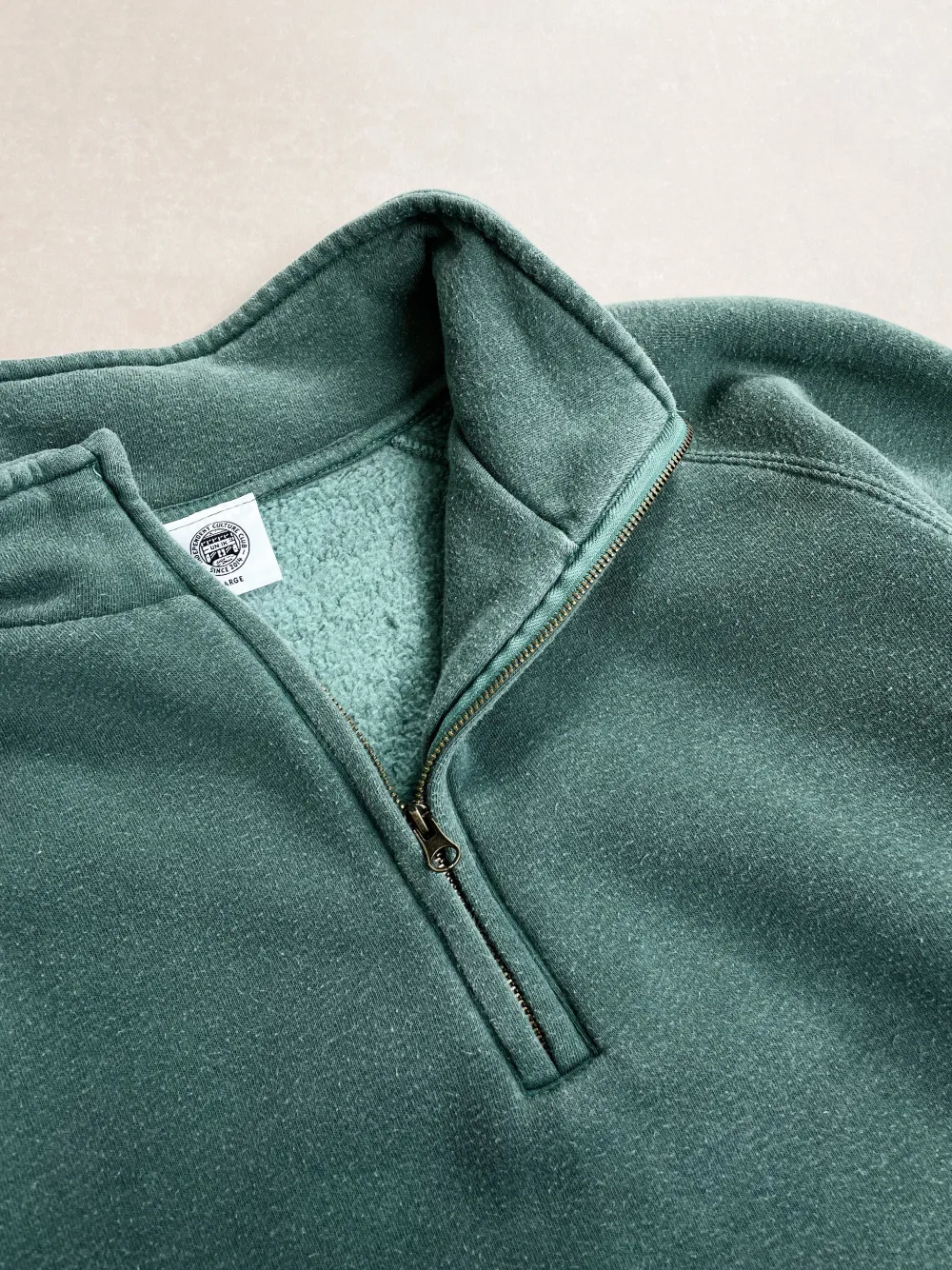 UN:IK Essentials Essentials Vintage Washed 1/4 Zip Sweatshirt & Jogger Set - Forest