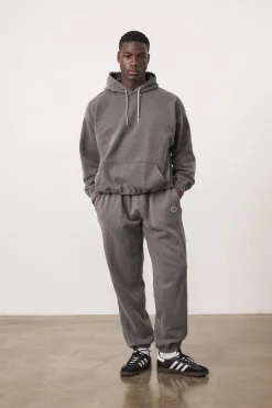 UN:IK Essentials Essentials Vintage Washed Hoodie & Jogger Set - Charcoal