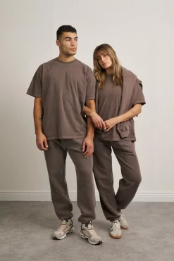 Discounted Bundles Essentials Vintage Washed Tees Twinpack - Cocoa/Charcoal