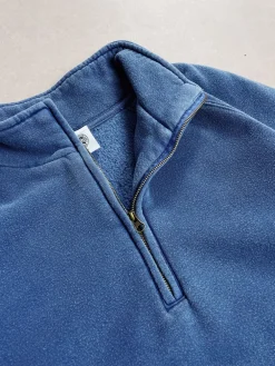 UN:IK Essentials Essentials Vintage Washed 1/4 Zip Sweatshirt - Navy