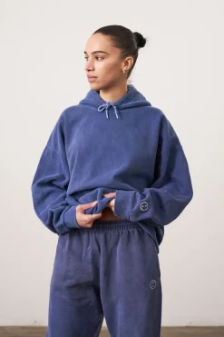UN:IK Essentials Essentials Vintage Washed Hoodie & Jogger Set - Navy