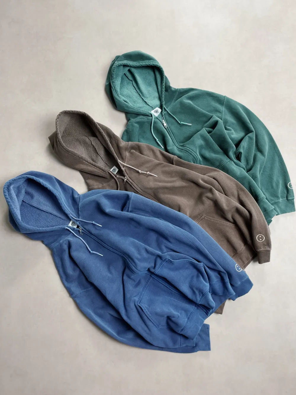 UN:IK Essentials Essentials Vintage Washed Zip Up Hoodie - Forest