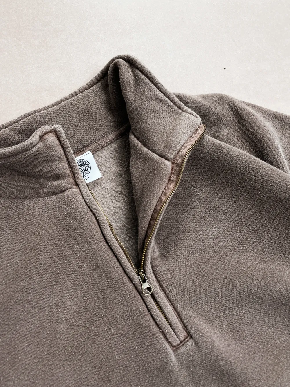 UN:IK Essentials Essentials Vintage Washed 1/4 Zip Sweatshirt & Jogger Set - Cocoa