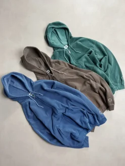UN:IK Essentials Essentials Vintage Washed Zip Up Hoodie - Navy