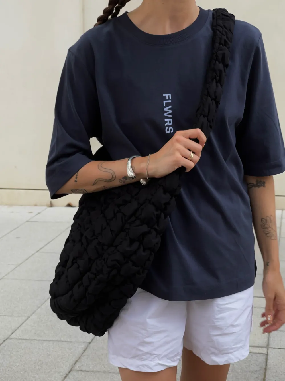 FLWRS by Chloe Hayward FLWRS Organic Boxy Tee - Ink Navy