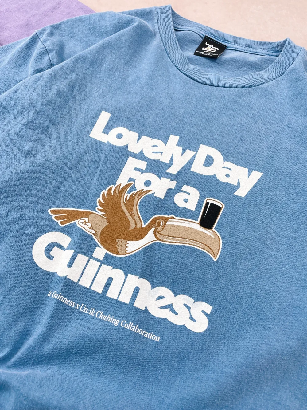 Guinness x UN:IK 'Lovely Day' Vintage Washed Tee Twinpack - Blue/Purple