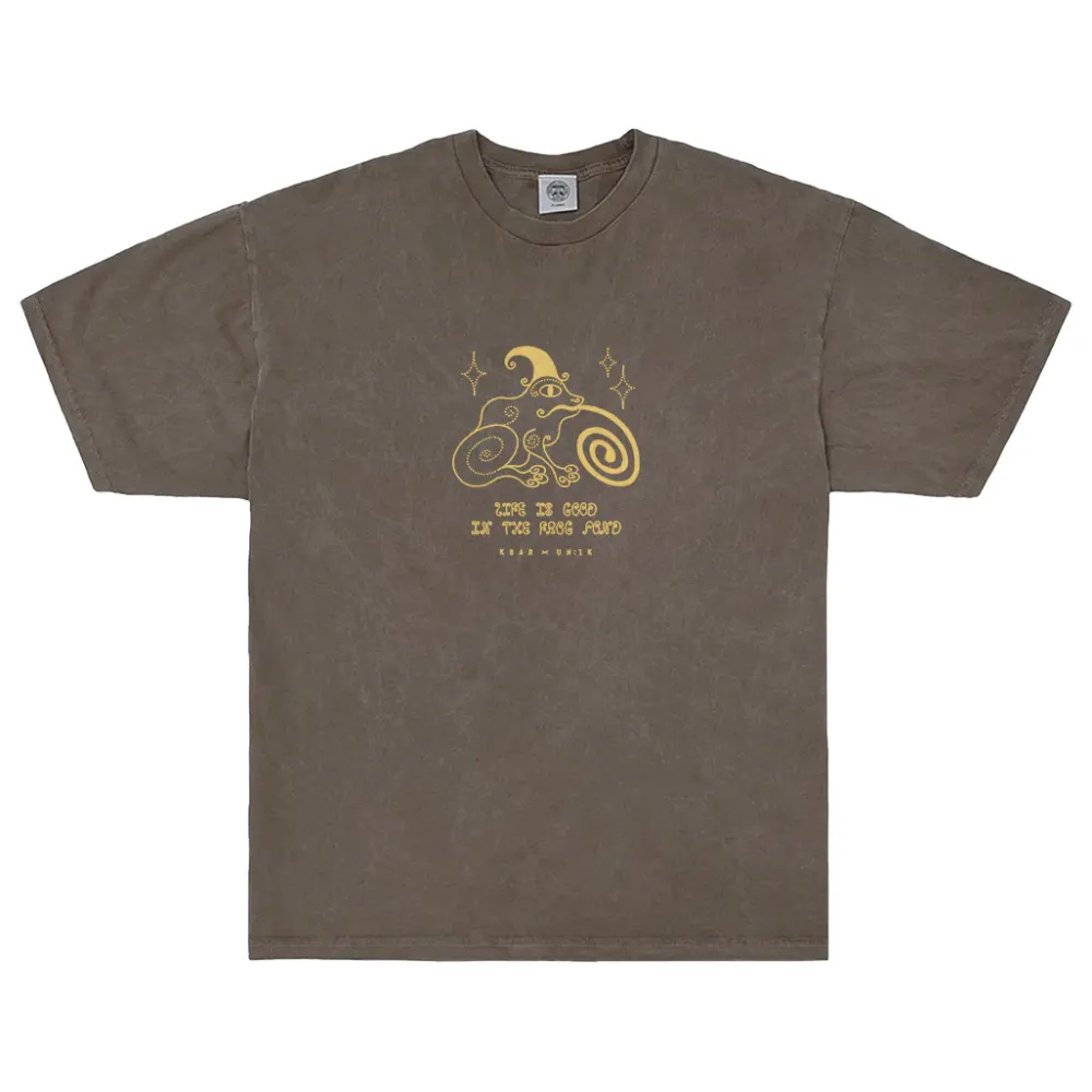 KBar Design KBAR X UN:IK 'Frog Pond' Vintage Washed Tee - Chocolate