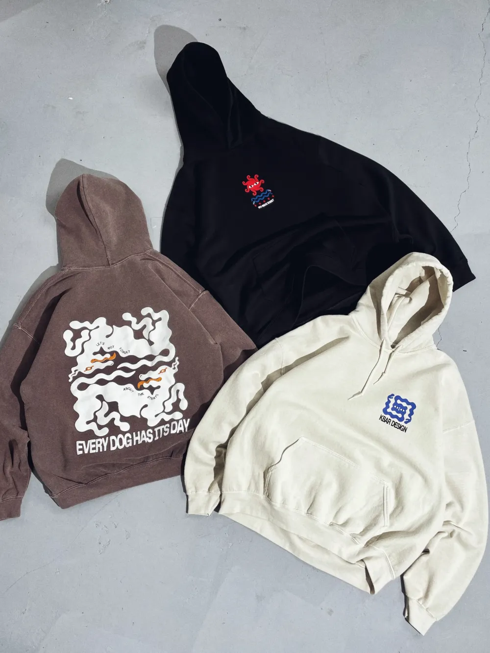 KBar Design KBAR X UN:IK 'Logo' Vintage Washed Hoodie - Ivory