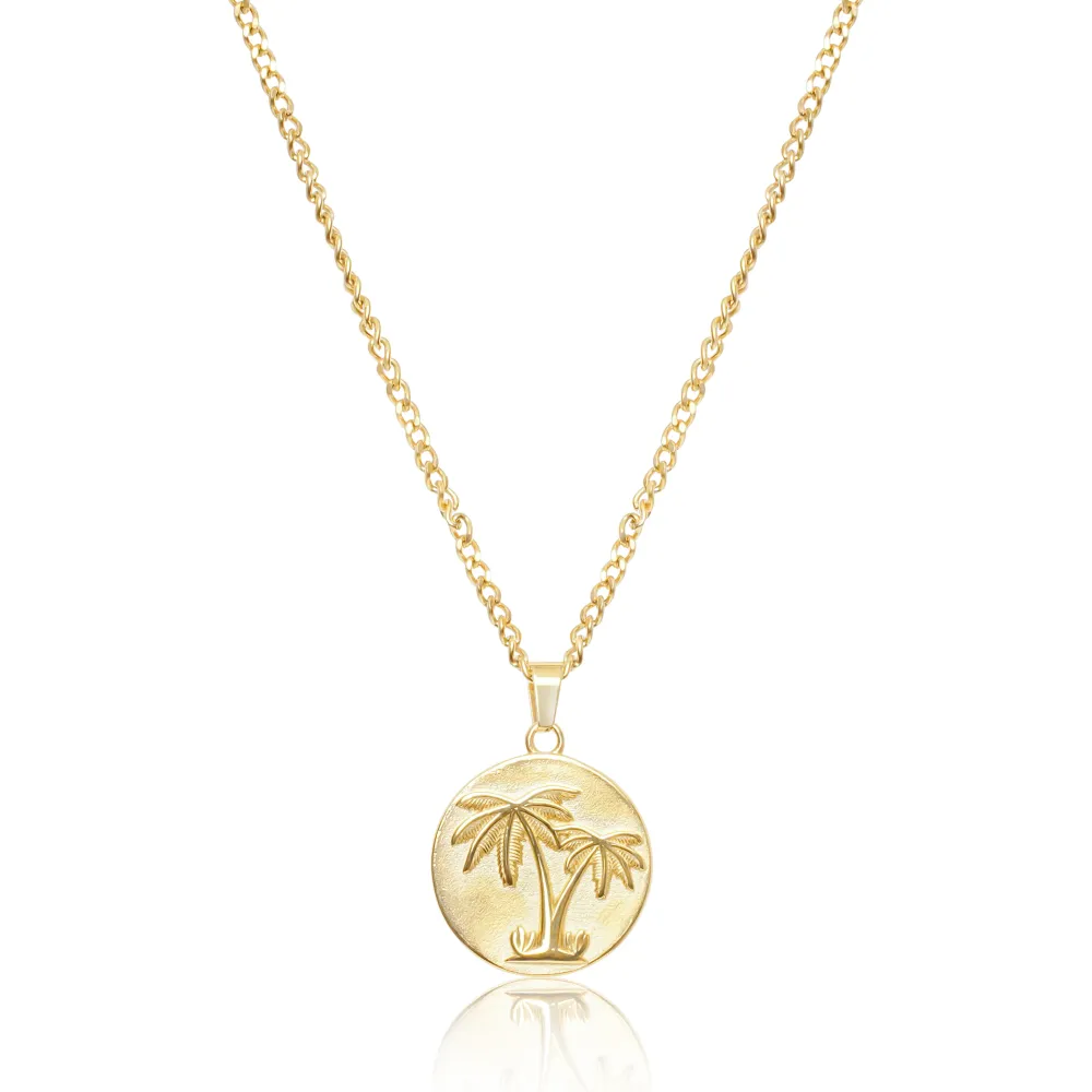 UN:IK Essentials Palms Pendant Necklace - Silver / Gold