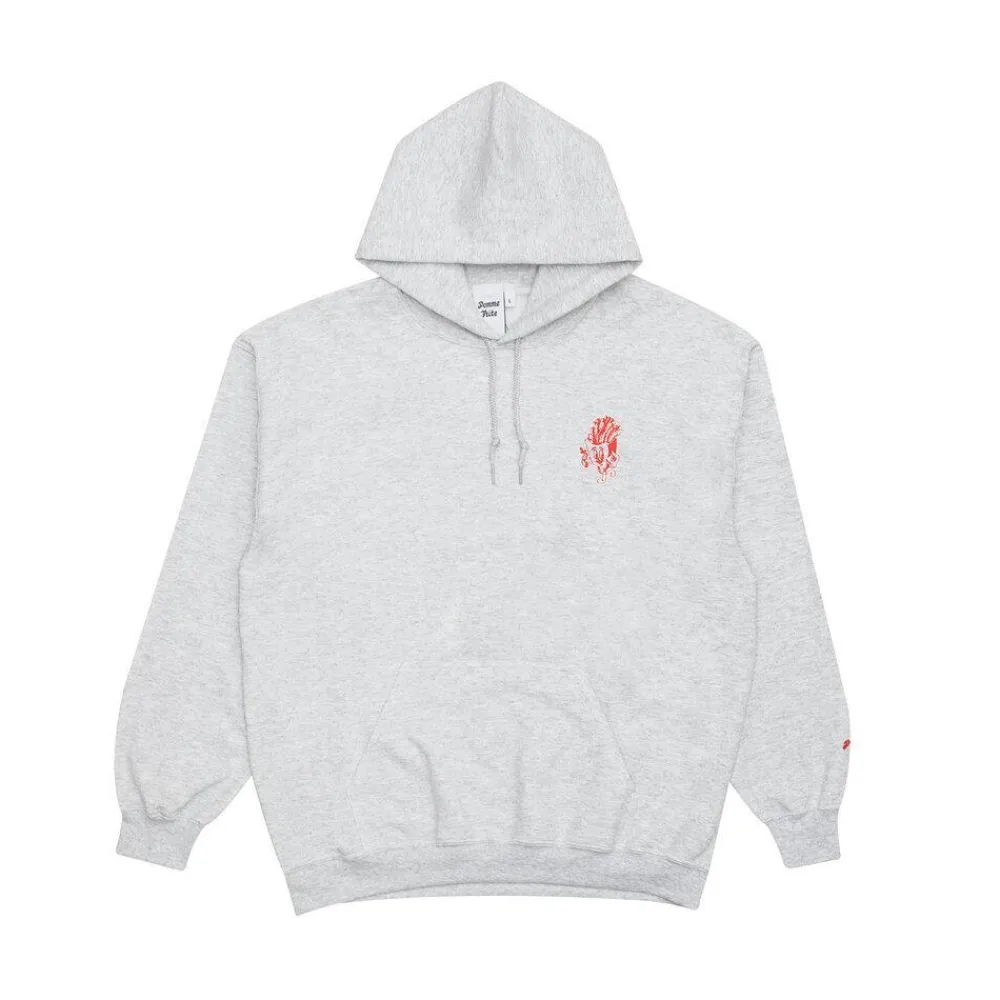 Pomme Frite 'Chips' Embroidered Hoodie - Ash