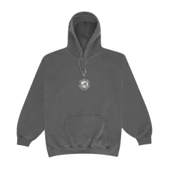 Seasonal Hero 'Aspire' Embroidered Vintage Washed Hoodie - Charcoal