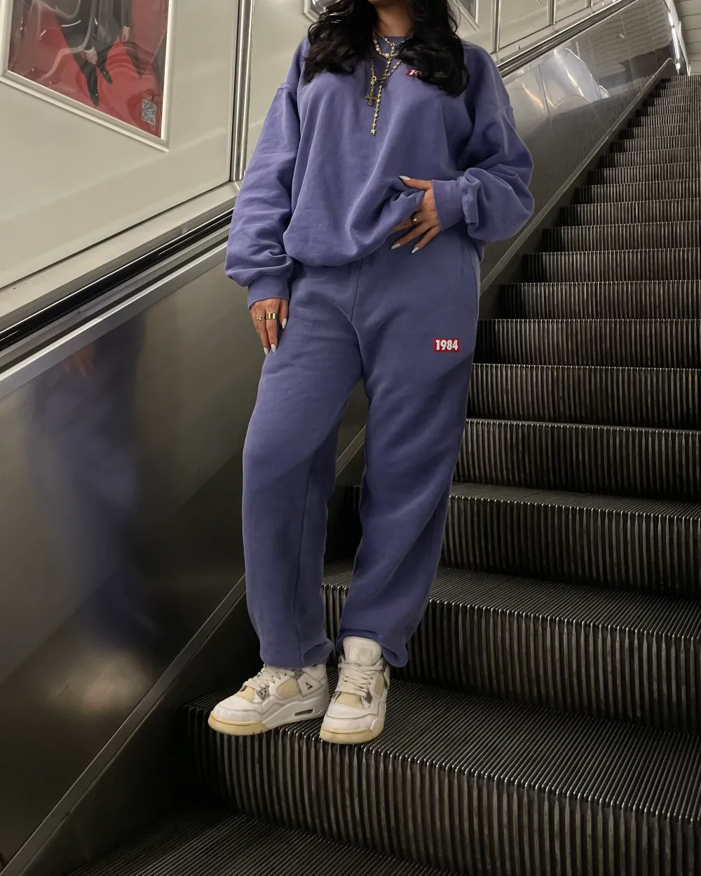 Vice 84 'Always Moving' Vintage Washed Joggers - Violet
