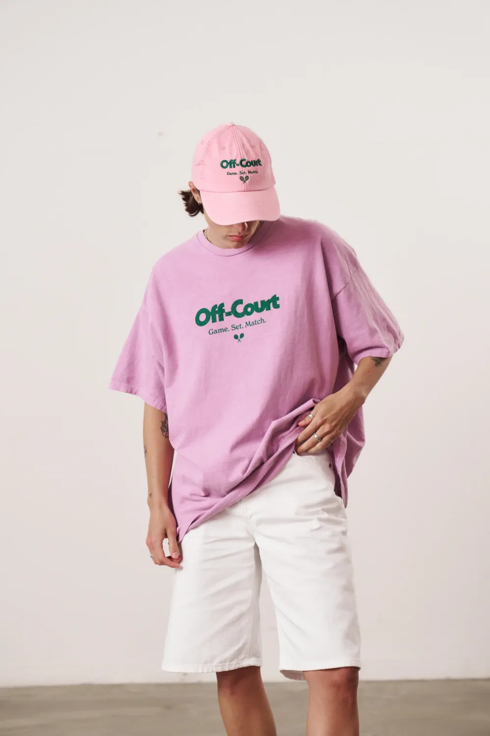 Vice 84 'Off-Court GSM' Vintage Washed Tee - Pink