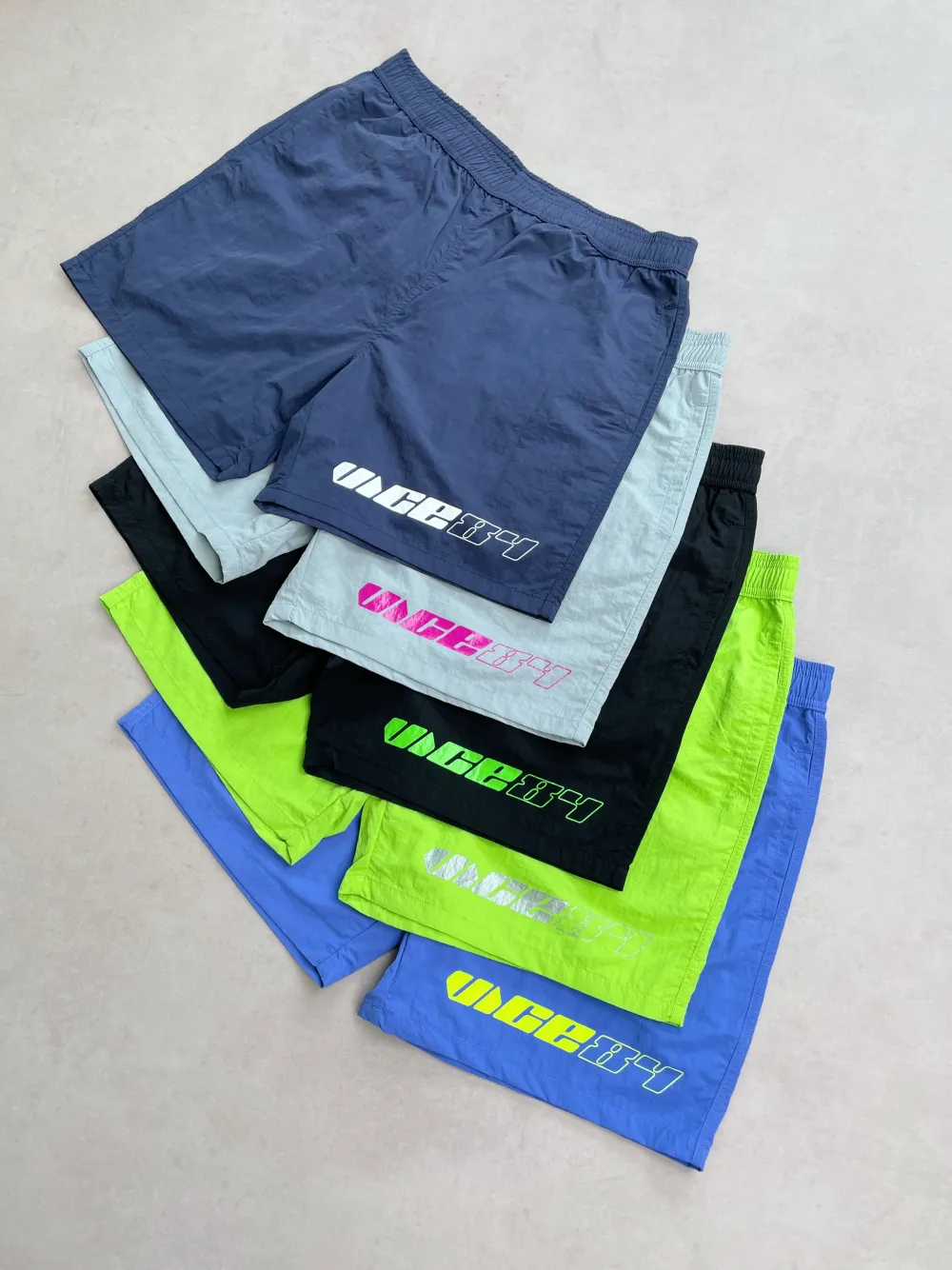 Vice 84 'Racer' Crinkle Recycled Swim Shorts - Black