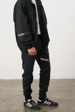 Vice 84 'Reflective Racer' Nylon Track Jacket - Black