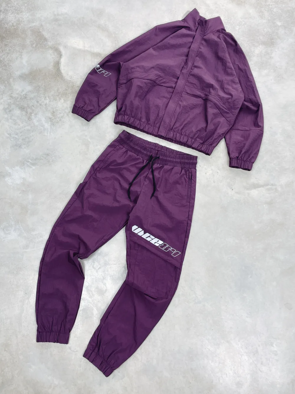 Vice 84 'Reflective Racer' Nylon Track Pants - Burgundy