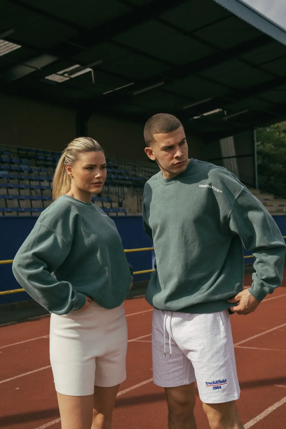 Vice 84 'Track&Field' Embroidered Jogger Shorts - Ash