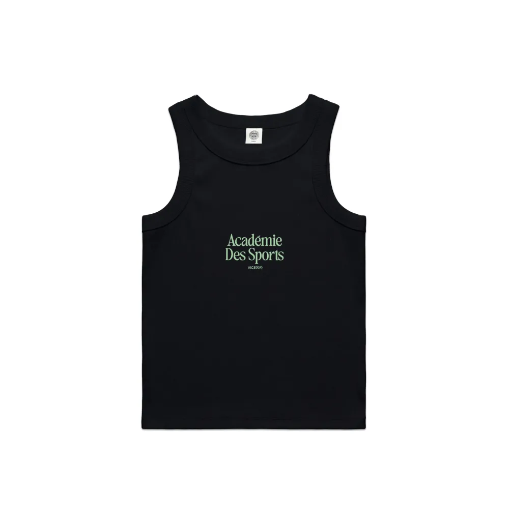 Vice 84 WMNS Organic Embroidered Rib Tank - Black
