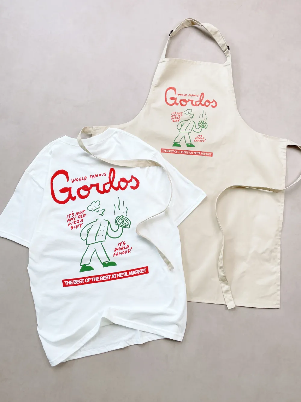 Gordos Pizzeria World Famous Gordos x Hephee 'World Famous' Tee & Apron Bundle